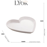 Prato Cerâmica Coração Branco - 27,8 cm - Ela Decora