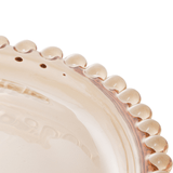 Prato Cristal Coração Pearl Bolinha Âmbar - 20 cm - Ela Decora