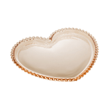 Prato Cristal Coração Pearl Bolinha Âmbar - 20 cm - Ela Decora