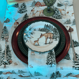 Prato de Sobremesa Aquarelle Bosque Inverno 20,5cm Natal - Ela Decora