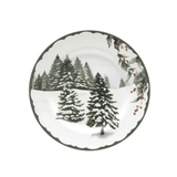 Prato de Sobremesa Aquarelle Bosque Pinheiro Natal 20,5cm - Ela Decora