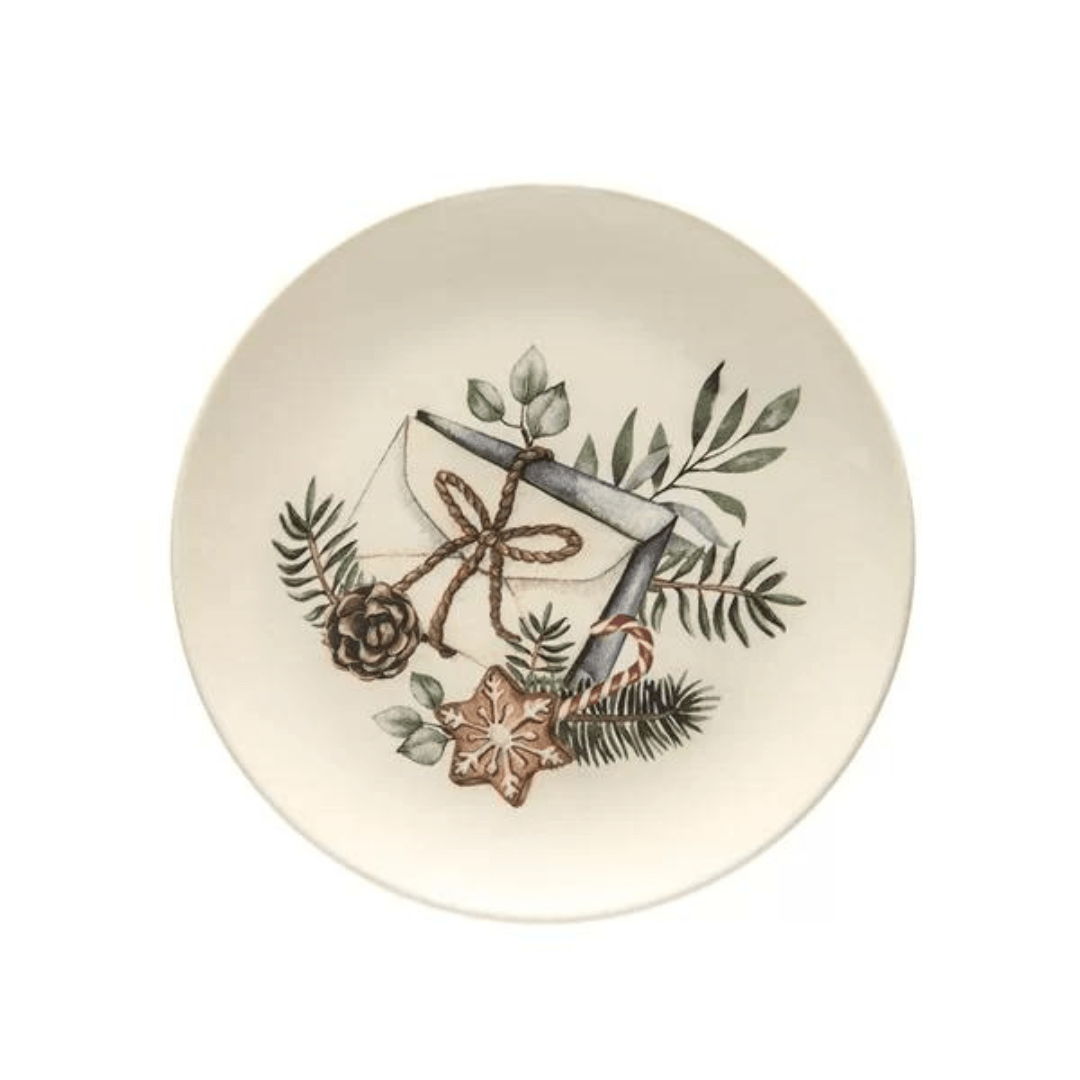 Prato de Sobremesa Aquarelle Memórias de Natal 20cm - Ela Decora