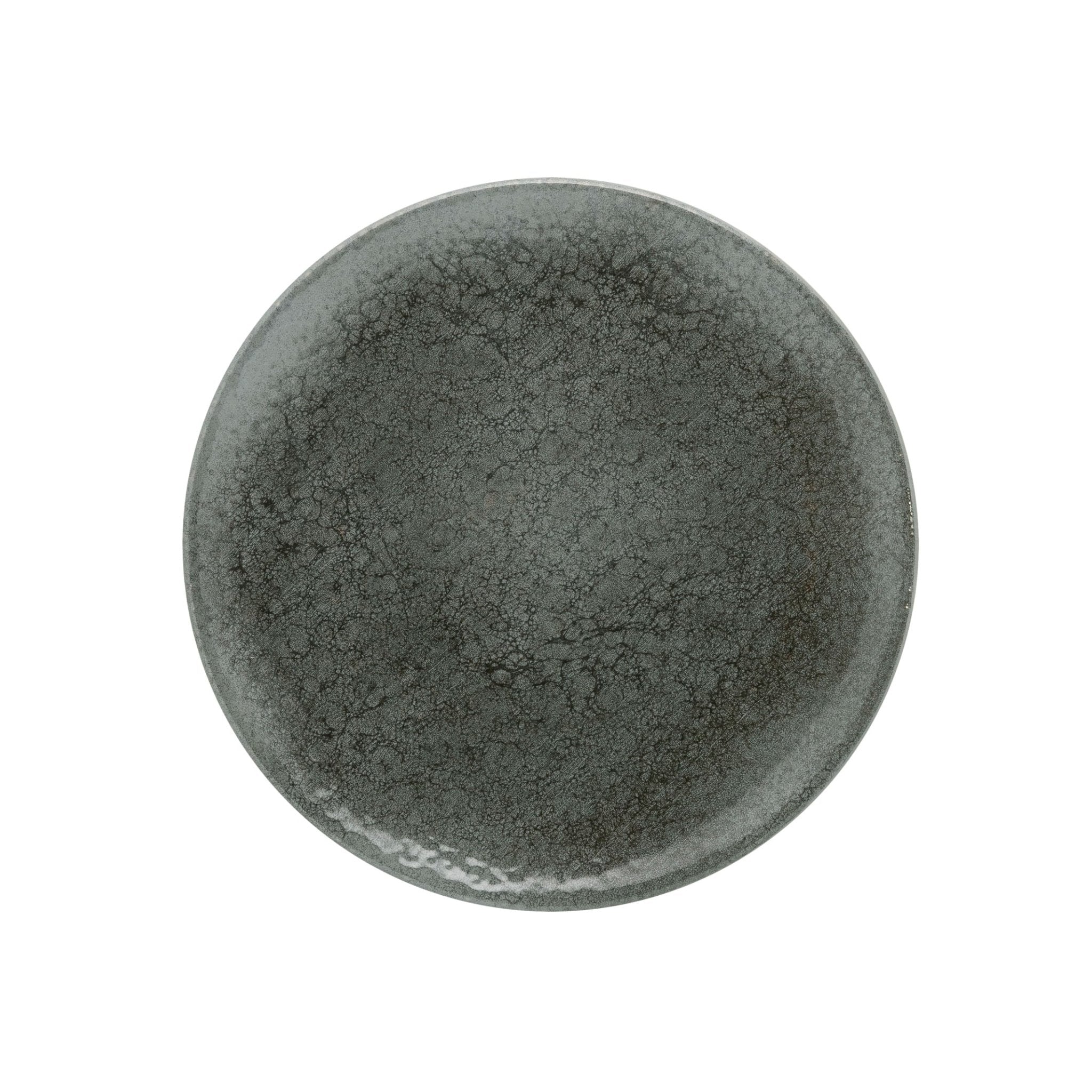 Prato de Sobremesa Cerâmica Moon Cinza - 19 cm - Ela Decora