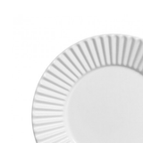 Prato De Sobremesa Cerâmica Plissé Branco - 20,5 cm - Ela Decora