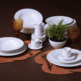 Prato de Sobremesa Cerâmica Roma Branco - 20,5 cm - Ela Decora