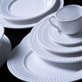 Prato de Sobremesa Cerâmica Roma Branco - 20,5 cm - Ela Decora