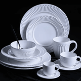 Prato de Sobremesa Cerâmica Roma Branco - 20,5 cm - Ela Decora