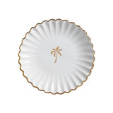 Prato de Sobremesa Coqueiro Maui Branco 20cm - Ela Decora