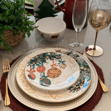 Prato de Sobremesa Fio de Ouro Pingentes Natal Christmas Day 20cm - Ela Decora