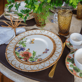 Prato de Sobremesa Flores Rattan 19,5cm - Ela Decora