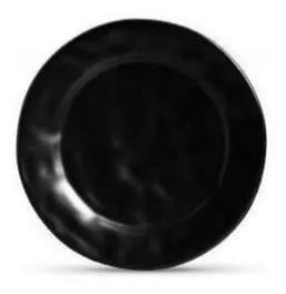 Prato de Sobremesa Fosco Amassado Preto 20cm - Ela Decora