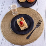 Prato de Sobremesa Fosco Amassado Preto 20cm - Ela Decora