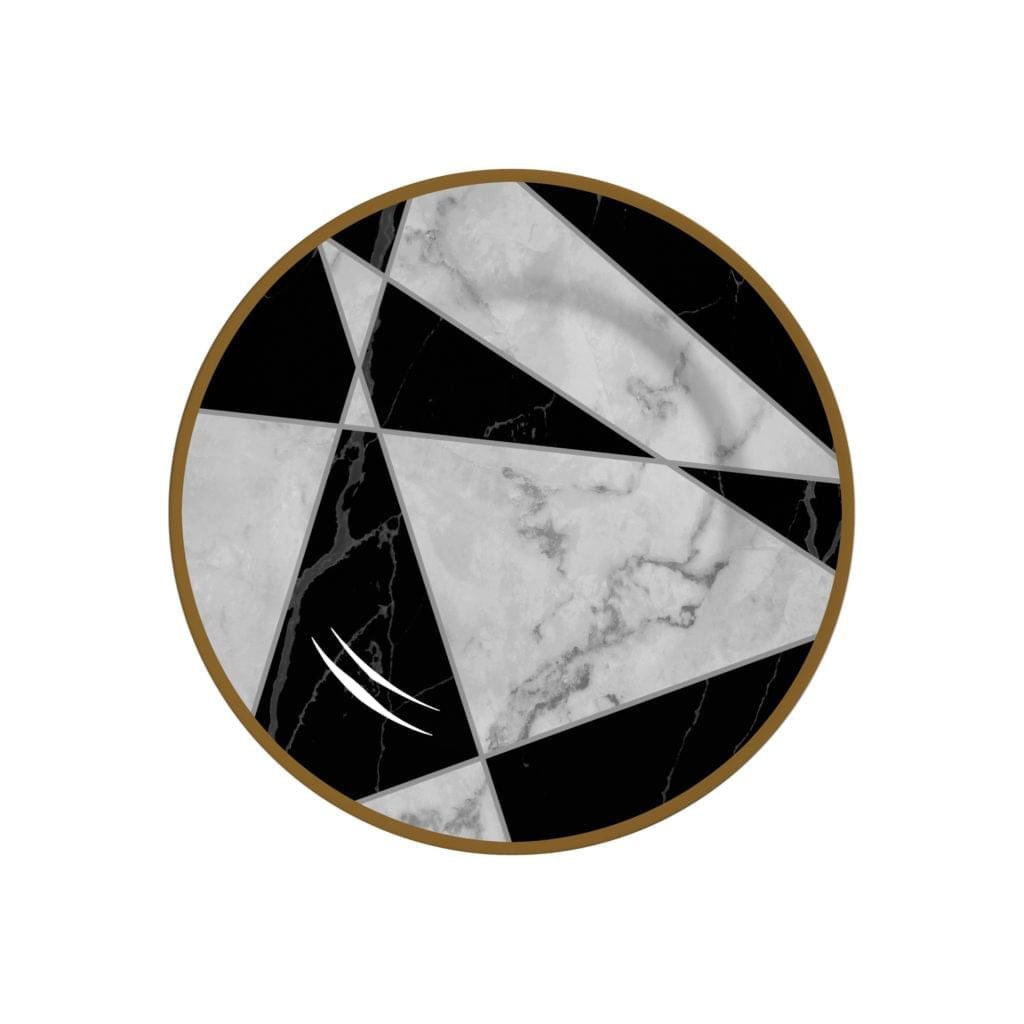 Prato de Sobremesa Geometrica Cerâmica 19,5cm - Ela Decora