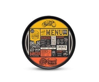 Prato de Sobremesa Hambúrguer Preto 20cm - Ela Decora