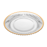 Prato de Sobremesa Imperatriz em Cristal Fio de Ouro 20cm - Ela Decora