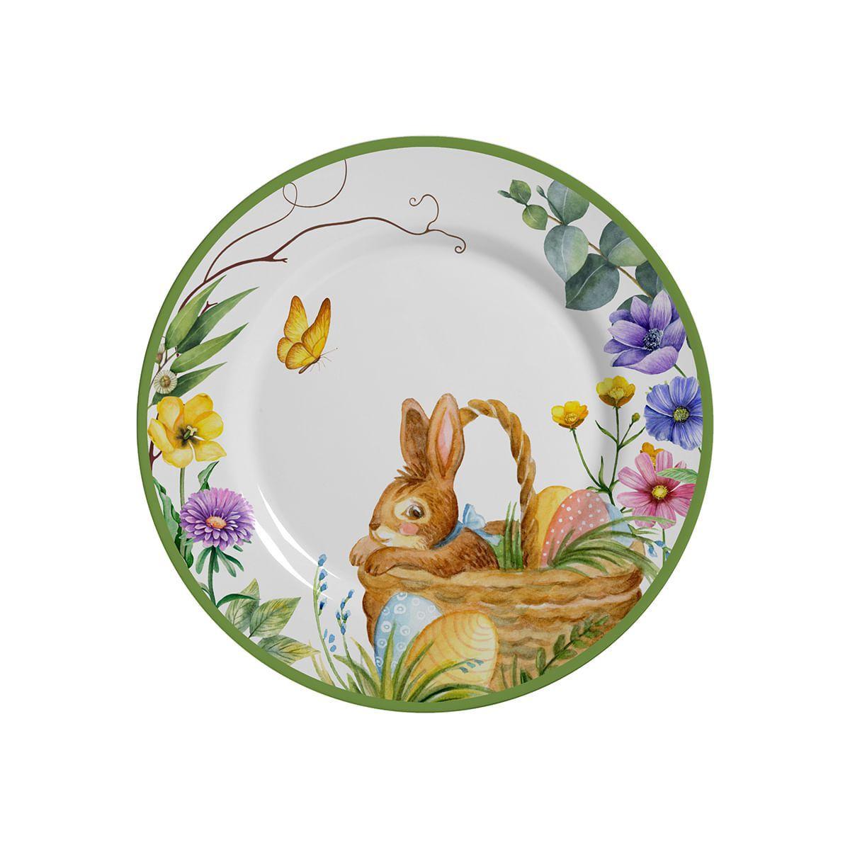 Prato de Sobremesa Páscoa Easter Garden 19,5cm - Ela Decora