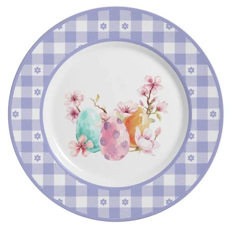 Prato de Sobremesa Páscoa Purple Chess Xadrez Lilás 19,5cm - Ela Decora