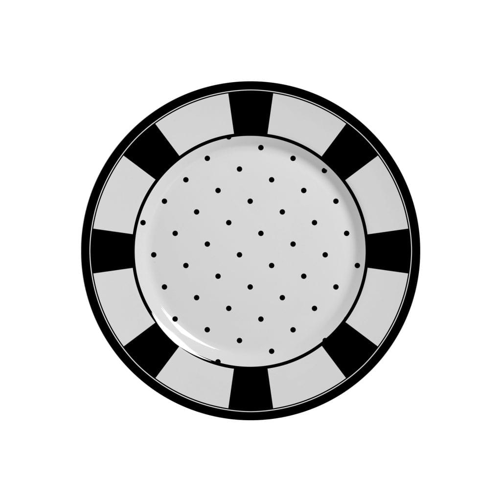 Prato de Sobremesa Petit Pois Cerâmica 19,5cm - Ela Decora