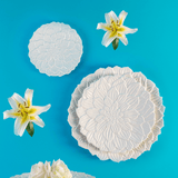 Prato de Sobremesa Porcelana Daisy Branco - 19 cm - Ela Decora