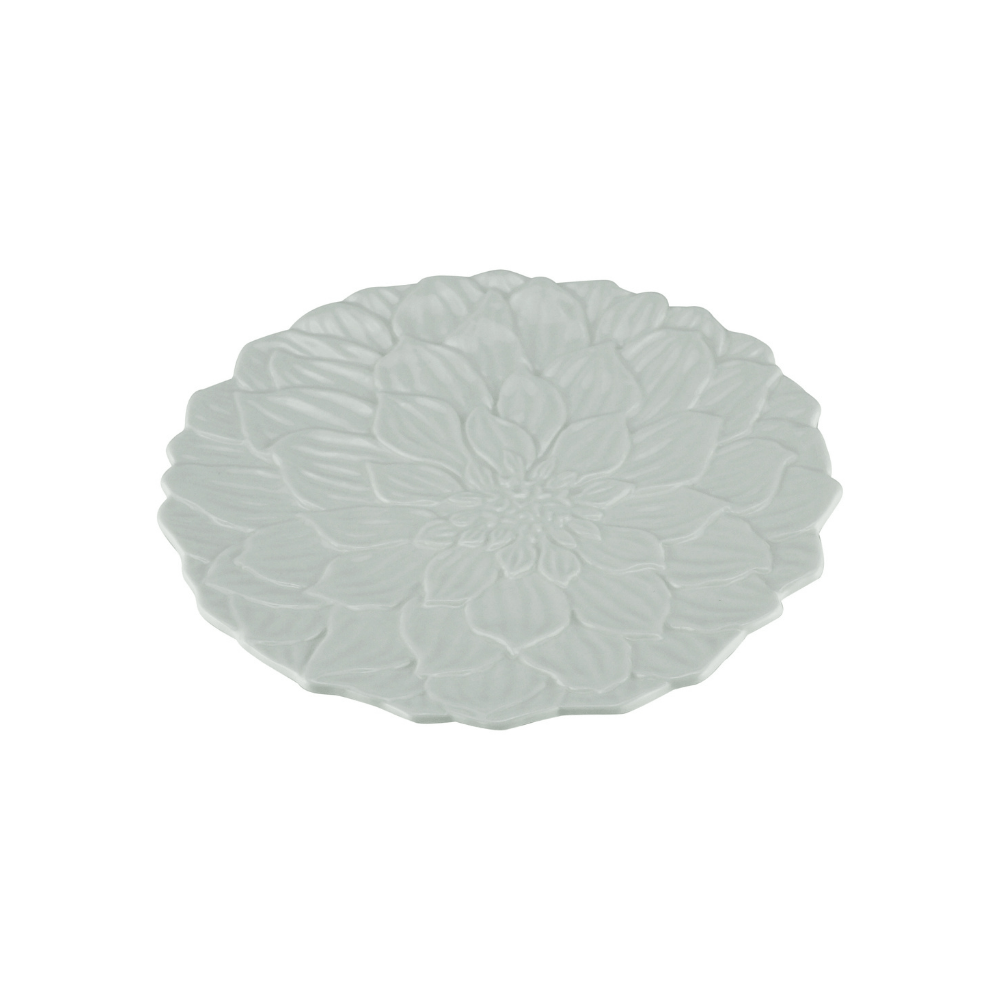 Prato de Sobremesa Porcelana Daisy Branco - 19 cm - Ela Decora
