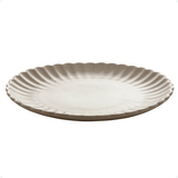 Prato de Sobremesa Porcelana Petala Areia Matt 20cm - Ela Decora