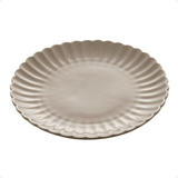 Prato de Sobremesa Porcelana Petala Areia Matt 20cm - Ela Decora