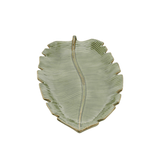 Prato Decorativo Cerâmica Folha de Banana Leaf Verde 29 cm - Ela Decora