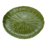 Prato Decorativo de Cerâmica Leaf Folha de Banana Verde 24,5cm - Ela Decora