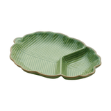Prato Decorativo de Cerâmica Leaf Folha de Banana Verde 26,5cm - Ela Decora