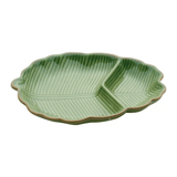 Prato Decorativo de Cerâmica Leaf Folha de Banana Verde 26,5cm - Ela Decora