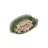 Prato Decorativo Travessa de Cerâmica Leaf Folha de Banana Verde 23cm - Ela Decora