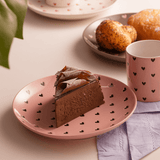 Prato em Cerâmica Coração Rosa 20,5cm - Ela Decora