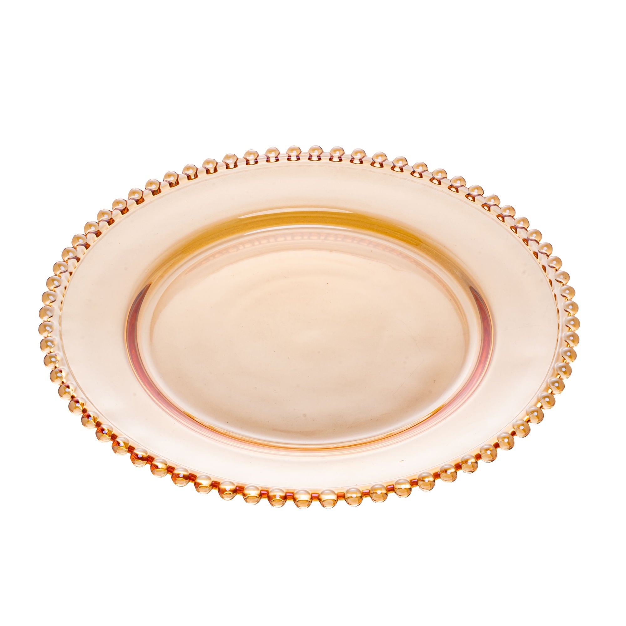 Prato em Cristal de Chumbo Pearl Âmbar 20cm - Ela Decora