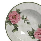 Prato Fundo Peônia Cerâmica - 24,5 cm - Ela Decora