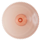 Prato para Bolo Boleira Cristal de Chumbo com Pé Pearl Rosa 31cm - Ela Decora