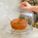 Prato para Bolo Boleira de Cristal Cronos Transparente 30,5cm x 21cm - Ela Decora