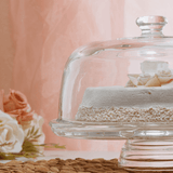 Prato para Bolo Boleira de Cristal Cronos Transparente 30,5cm x 21cm - Ela Decora