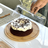 Prato para Bolo Boleira em Bambu com Tampa Ecokitchen 28cm - Ela Decora