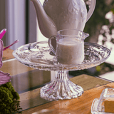 Prato para Bolo com Pé em Cristal New Butterfly 27cm - Ela Decora