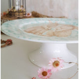 Prato para Bolo Sweet Easter Pascoa Branco e Verde 27cm - Ela Decora