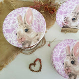 Prato para Doce Sweet Easter Pascoa Branco e Roxo 20cm - Ela Decora