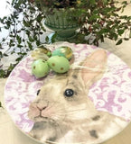 Prato para Doce Sweet Easter Pascoa Branco e Roxo 20cm - Ela Decora