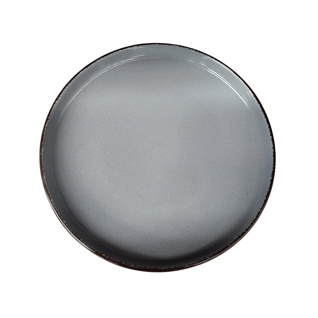 Prato para Sobremesa Nuage em Cerâmica Cinza 21cm - Ela Decora