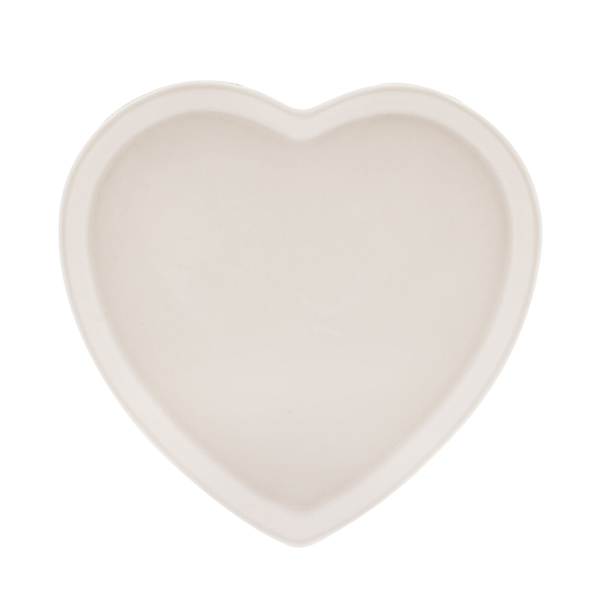 Prato Pires de Coração Porta Anel Heart Branco 12,8cm 12,8cm x 12,2cm x 1,5cm - Ela Decora