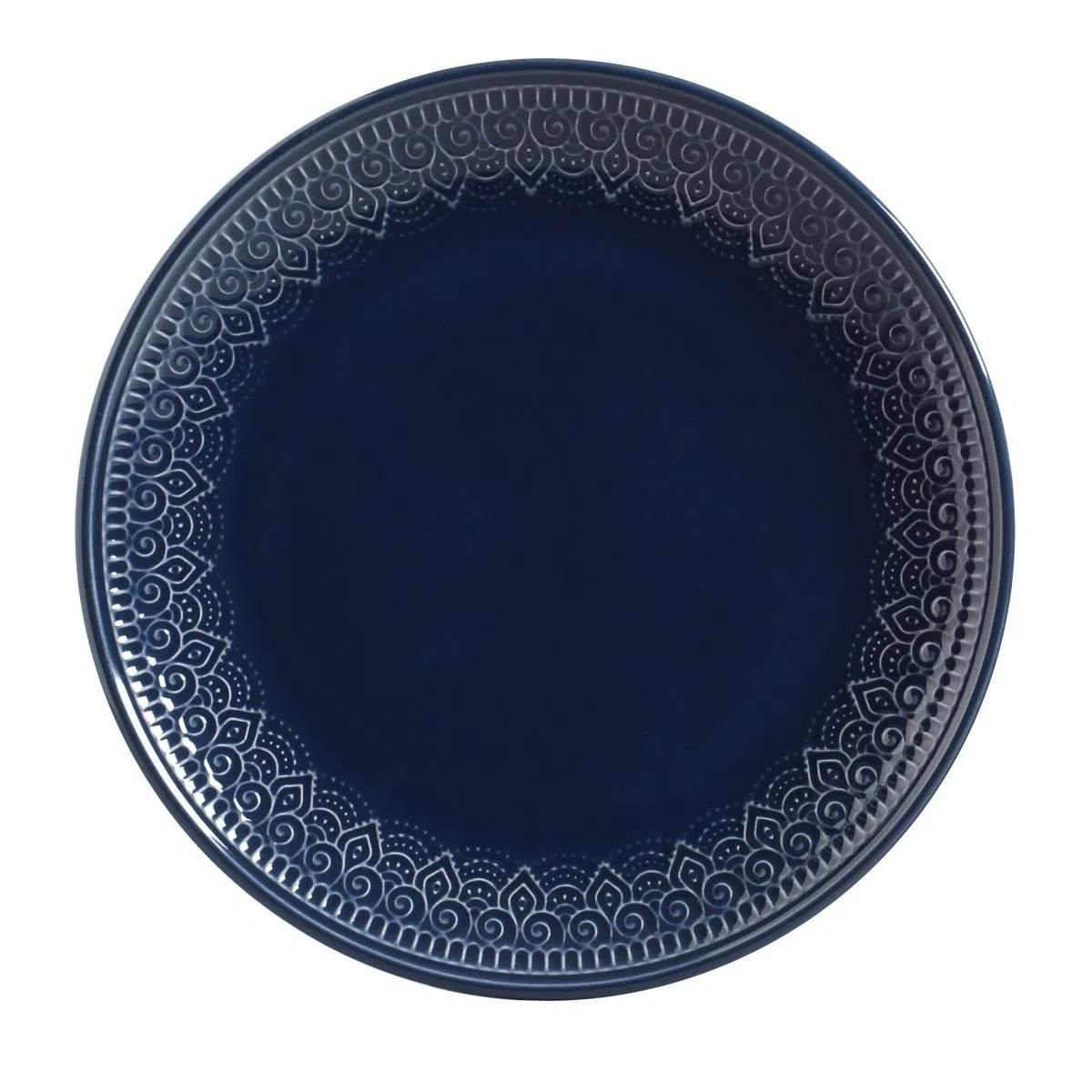 Prato Raso Agra Deep Blue Azul 27,5cm - Ela Decora