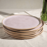 Prato Raso Bio Litchi Stoneware Rosa 27,5cm - Ela Decora
