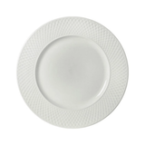 Prato Raso Branco Borda Escamada Luxo - 28,5cm - Ela Decora