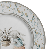 Prato Raso Cerâmica Feldspática Coelho Páscoa Branco 28,5 cm - Ela Decora