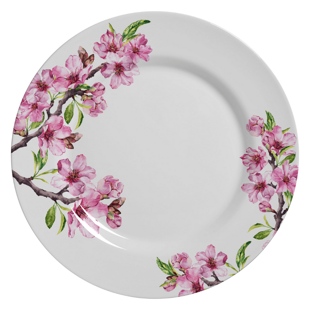 Prato Raso Cerejeira Cerâmica - 28,5 cm - Ela Decora