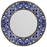 Prato Raso Coimbra Azul e Branco Cerâmica 28,5cm - Ela Decora